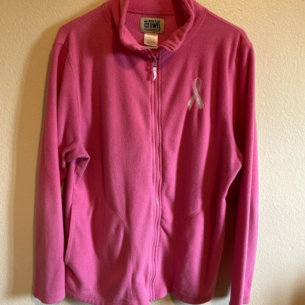 American Crown women’s zip up pink size xl Cancer Awareness Pink Sweatshirt